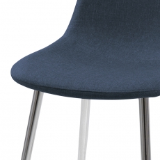 Jedálenská stolička Wanda (SET 4 ks), modrá/chróm - 4