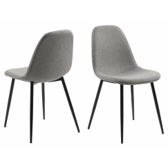 Jedálenská stolička Wilma (SET 4ks), tkanina, svetlo šedá / čierna
