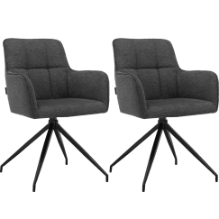 Jedálenská stolička Zaria (SET 2 ks), textil, tmavo šedá