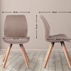 Jedálenské stoličky Luna (SET 2 ks), textil, taupe - 2