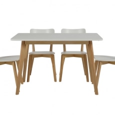 Jedálenský stôl Corby, 120 cm breza / biela - 2