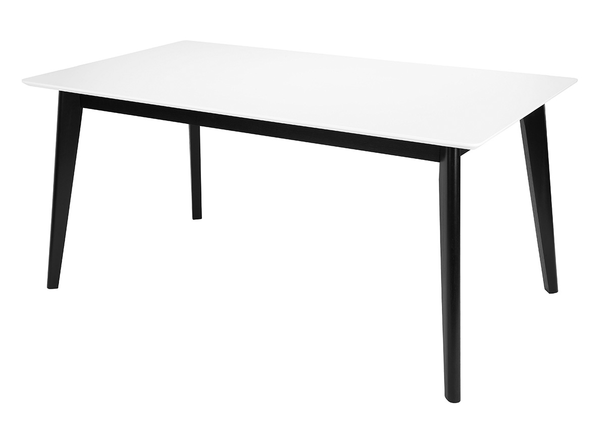 Jedálenský stôl Milenium, 160 cm, biela/čierna, biela / čierna