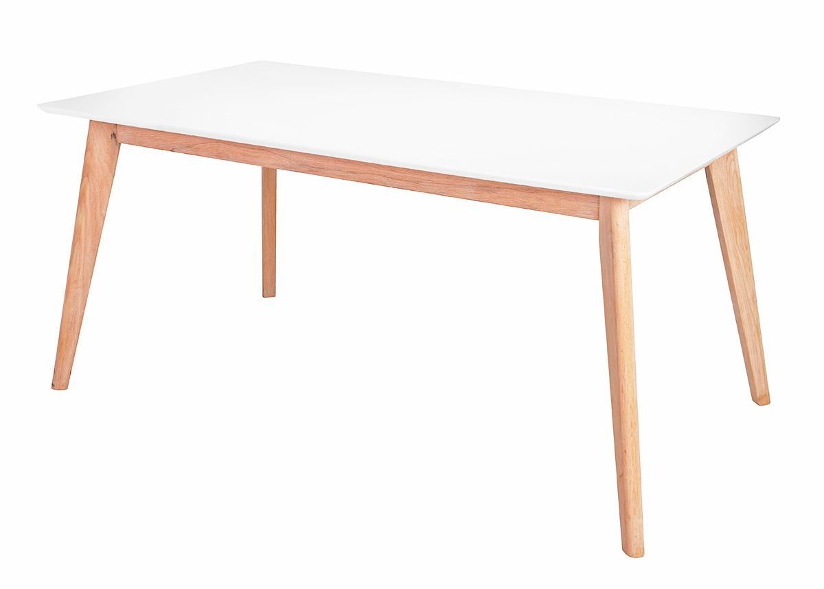 Jedálenský stôl Milenium, 160 cm, biela/dub, biela / dub