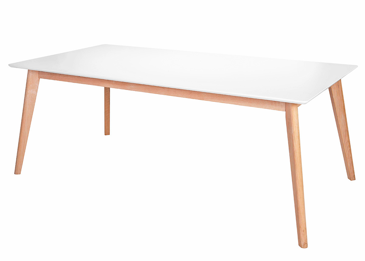 Jedálenský stôl Milenium, 200 cm, biela/dub, biela / dub