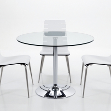 Jedálenský stôl Organic okrúhly 100 cm, číre skl - 2
