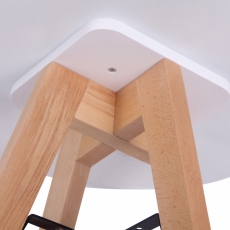 Jedálenský stôl Alter, 60 cm, prírodné drevo / biela - 4