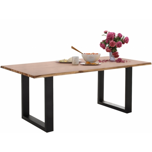 Jedálenský stôl Melina, 200 cm, masívny agát/čierna - 1