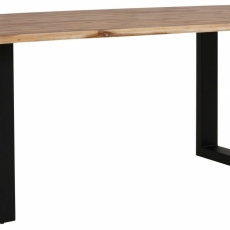 Jedálenský stôl Melina, 200 cm, masívny agát/čierna - 2