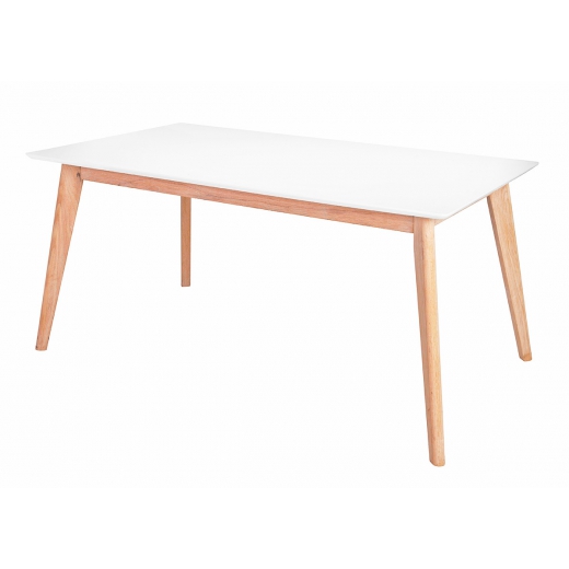 Jedálenský stôl Milenium, 160 cm, biela/dub - 1