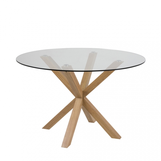 Jedálenský stôl Skyline, 119 cm, dub/číra - 1