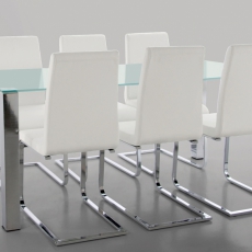 Výstavná vzorka Stôl so sklenenou doskou Canton 90 cm, pieskované sklo - 3