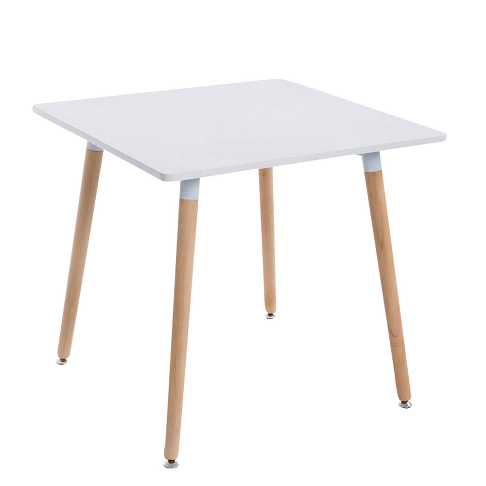 Jedálny stôl Benet, 80 cm, nohy prírodný, drevo / biela