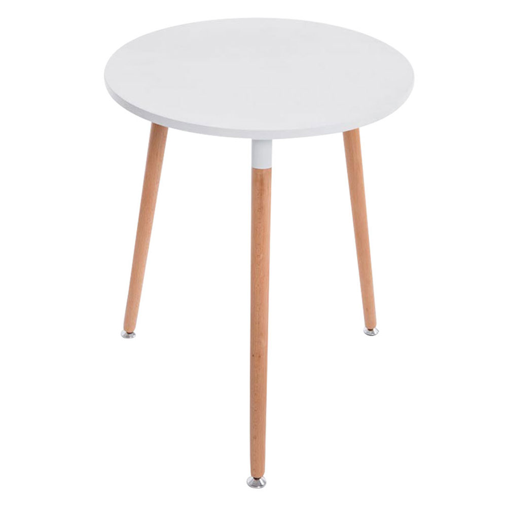 Jedálny stôl Benet guľatý, 60 cm, nohy prírodné, drevo / biela