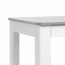 Jedálenský stôl so zásuvkou Solo, 80 cm, betón/biela - 4