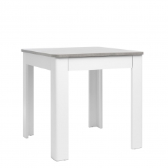Jedálenský stôl so zásuvkou Solo, 80 cm, betón/biela