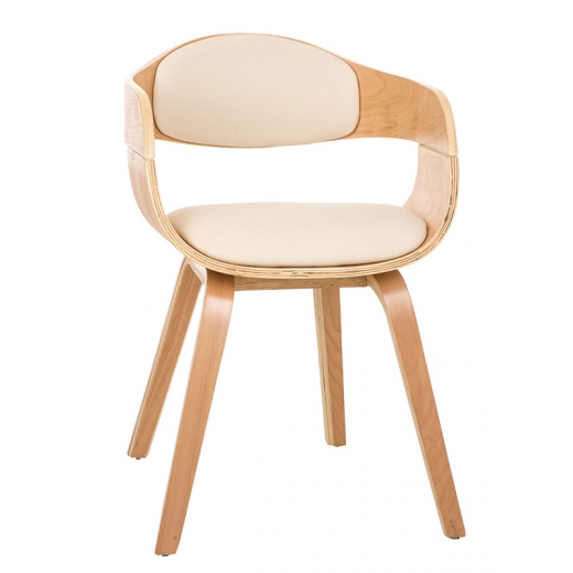 Konferenční židle dřevěná Kingdom (SET 2 ks), krémová - 1