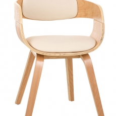 Konferenční židle dřevěná Kingdom (SET 2 ks), krémová - 1