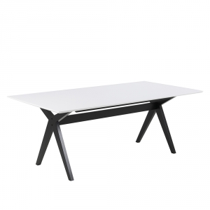 Jídelní stůl Crossed, 180 cm, bílá/černá