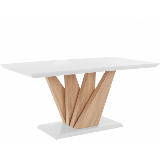 Jídelní stůl Keko, 160 cm, bílá / dub - 1