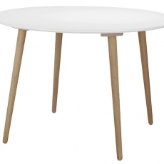 Jídelní stůl kulatý Gravy, 110 cm bílá - 1