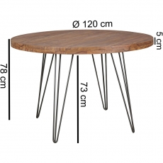 Jídelní stůl Natu, 78 cm, masiv Sheesham - 3