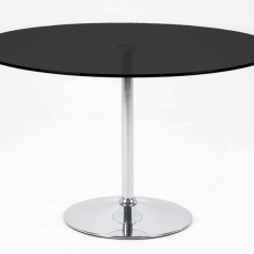 Jídelní stůl Organic kulatý 100 cm, černé sklo - 1