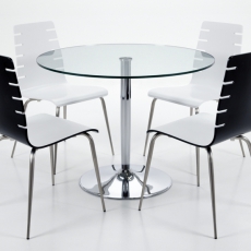 Jídelní stůl Organic kulatý 100 cm, čiré sklo - 3