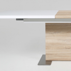 Jídelní stůl rozkládací Hardy, 210 cm, bílá/dub - 2