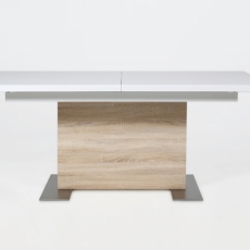 Jídelní stůl rozkládací Hardy, 210 cm, bílá/dub - 3