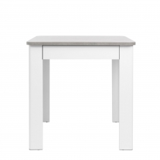 Jídelní stůl se zásuvkou Solo, 80 cm, beton/bílá - 6