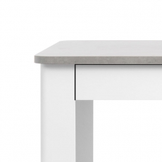 Jídelní stůl se zásuvkou Solo, 80 cm, beton/bílá - 3