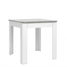 Jídelní stůl se zásuvkou Solo, 80 cm, beton/bílá - 1