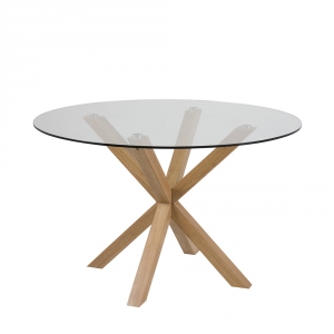 Jídelní stůl Skyline, 119 cm, dub/čirá