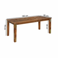 Jídelní stůl z recyklovaného dřeva Kalkutta, 180 cm, mango - 3