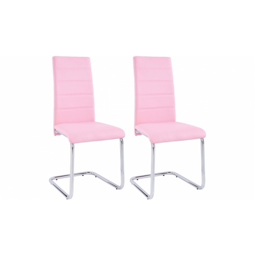 Jídelní židle Aber (SET 2 ks), růžová - 1