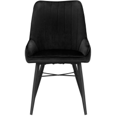 Jídelní židle Akita (SET 2 ks), samet, černá - 2