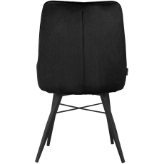 Jídelní židle Akita (SET 2 ks), samet, černá - 5