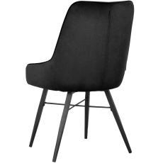 Jídelní židle Akita (SET 2 ks), samet, černá - 6