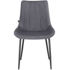 Jídelní židle Alzira (SET 2 ks), samet, tmavě šedá - 2