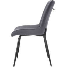 Jídelní židle Alzira (SET 2 ks), samet, tmavě šedá - 3