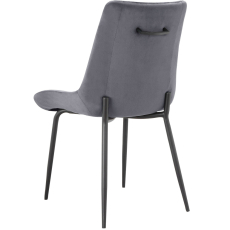 Jídelní židle Alzira (SET 2 ks), samet, tmavě šedá - 6