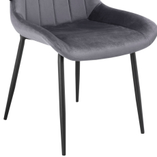 Jídelní židle Alzira (SET 2 ks), samet, tmavě šedá - 7