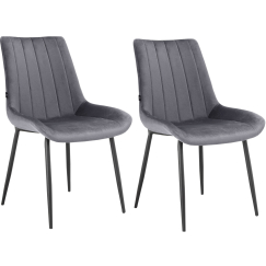 Jídelní židle Alzira (SET 2 ks), samet, tmavě šedá