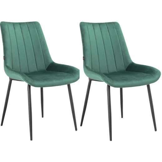 Jídelní židle Alzira (SET 2 ks), samet, zelená - 1