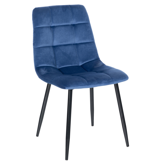 Jídelní židle Antibes, samet, modrá - 1