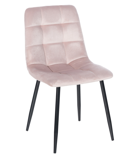 Jídelní židle Antibes, samet, růžová