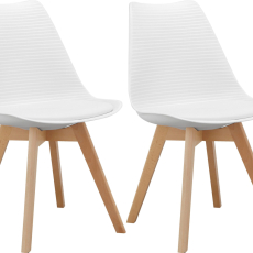 Jídelní židle Armin (SET 2 ks), plast, bílá - 1