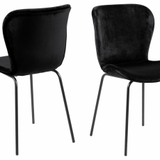 Jídelní židle Batilda (SET 2ks), tkanina, černá - 1