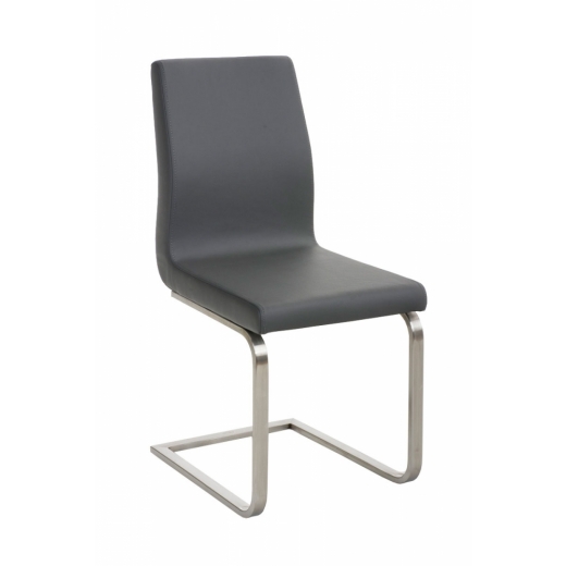 Jídelní židle Belfort, syntetická kůže, šedá - 1