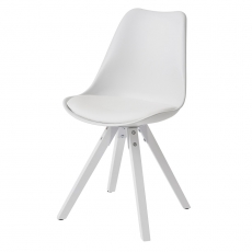 Jídelní židle Benny (SET 2 ks), syntetická kůže, bílá - 7